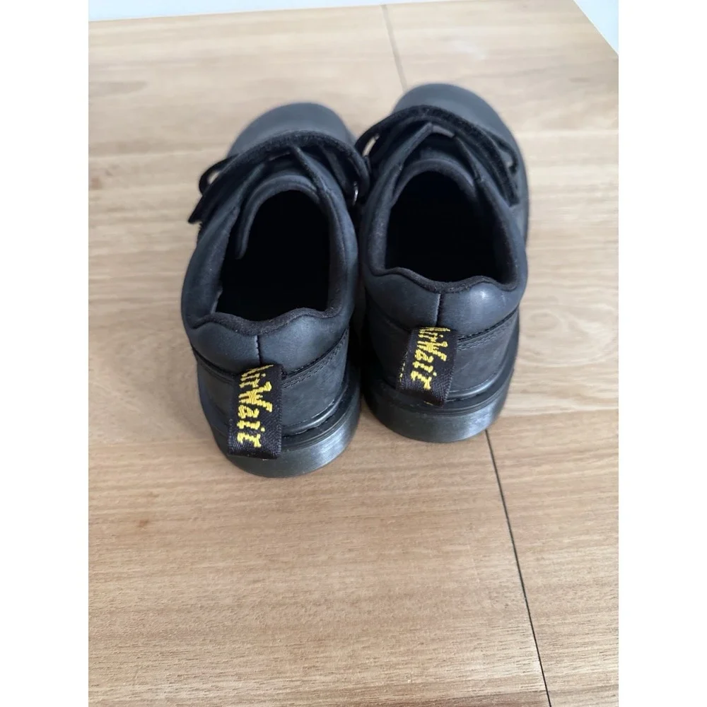 Dr Martens Junior Raffe Black Leather Double Strap Shoes US 4 Men 5 Women